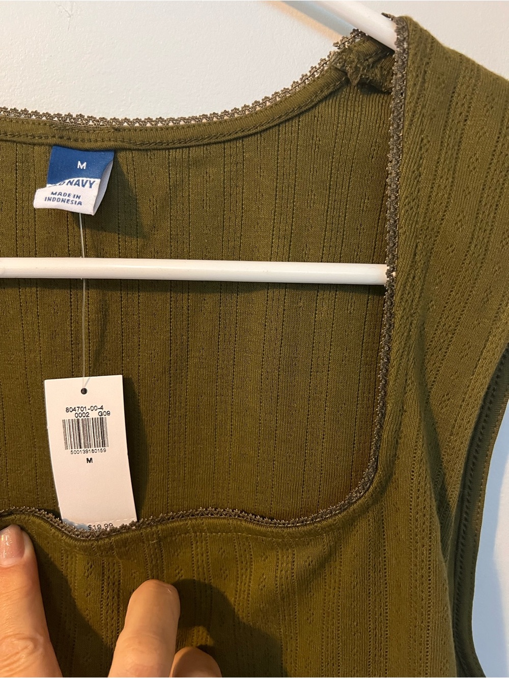 Old Navy Olive Green Ribbed Square-Neck Tank Top - Picture 6 of 6